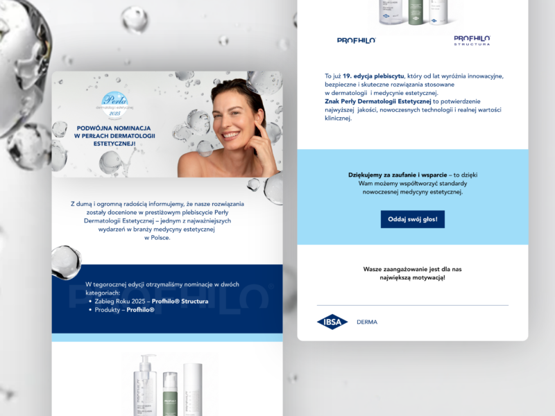 E-mail design for IBSA DERMA